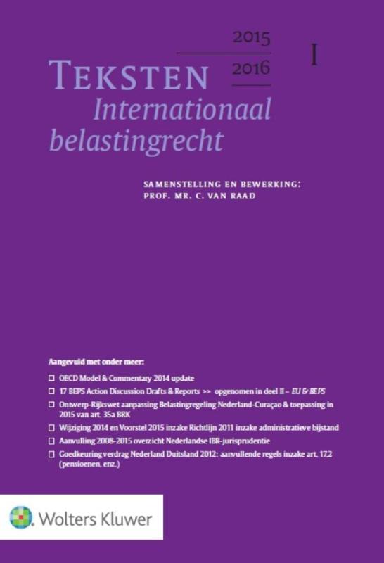 Omslag van Teksten Internationaal & Europees belastingrecht 2015/2016