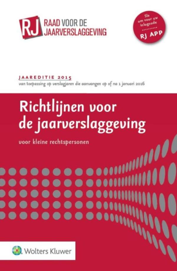 Omslag van Richtlijnen voor de jaarverslaggeving voor kleine rechtspersonen 2015