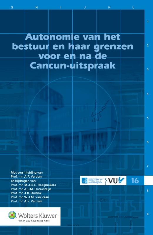 Omslag van Autonomie van het bestuur en haar grenzen voor en na de Cancun-uitspraak