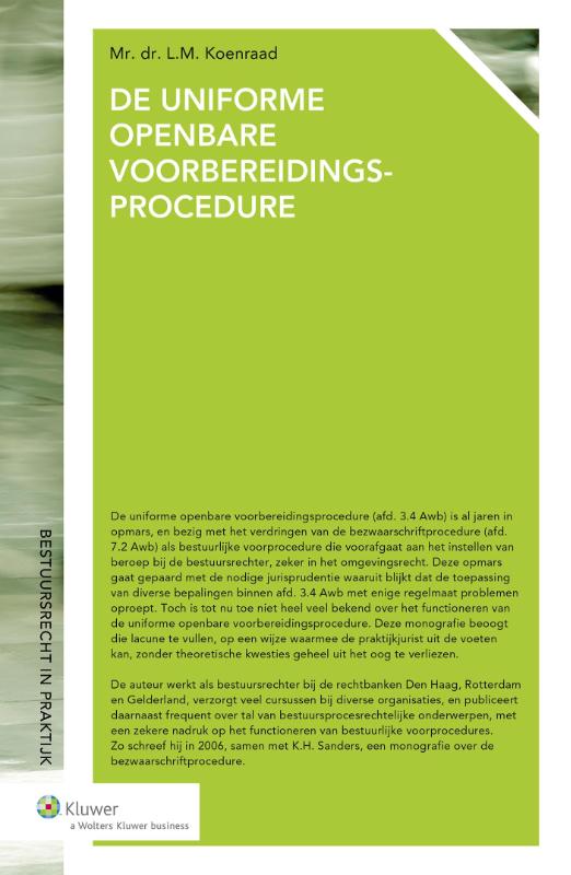 Omslag van De uniforme openbare voorbereidingsprocedure