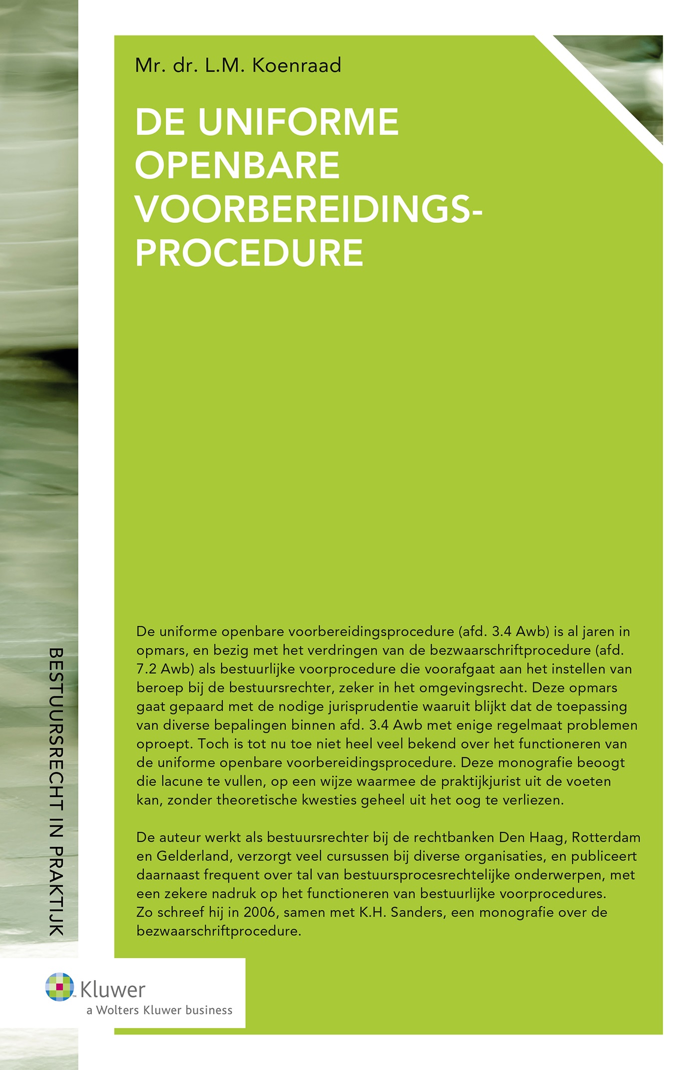 Omslag van De uniforme openbare voorbereidingsprocedure