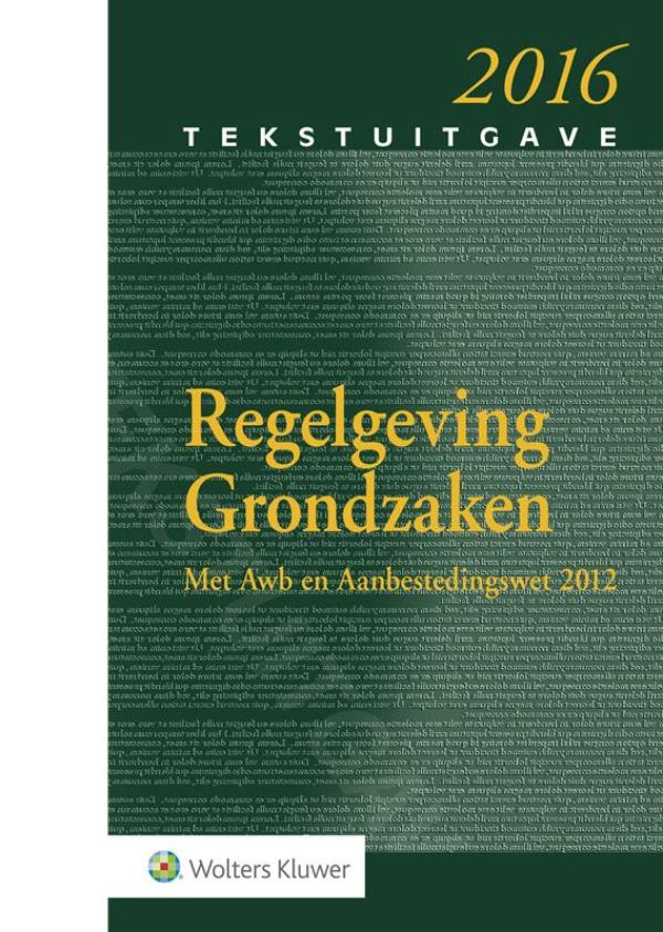 Omslag van Tekstuitgave Regelgeving grondzaken 2016