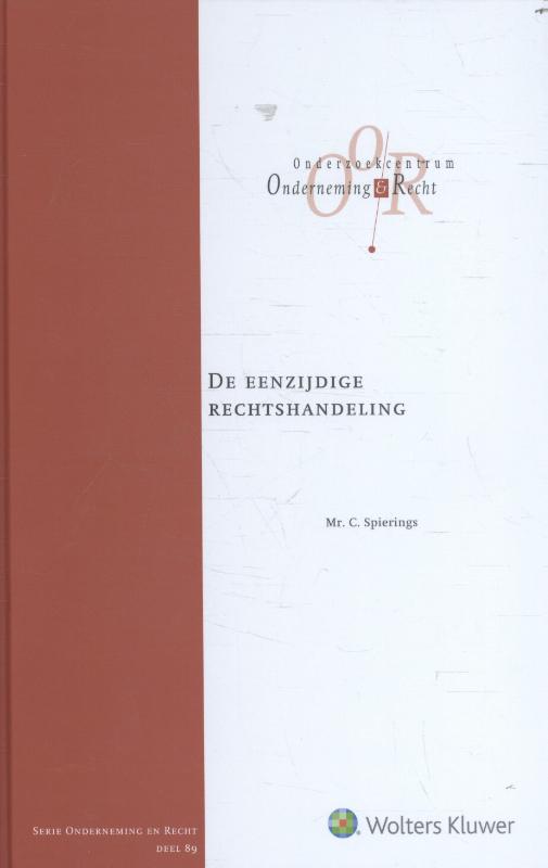 Omslag van De eenzijdige rechtshandeling