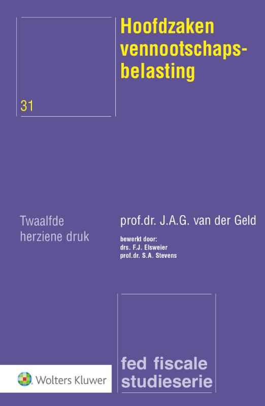 Omslag van Hoofdzaken vennootschapsbelasting