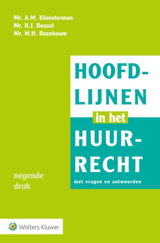 Omslag van Hoofdlijnen in het huurrecht