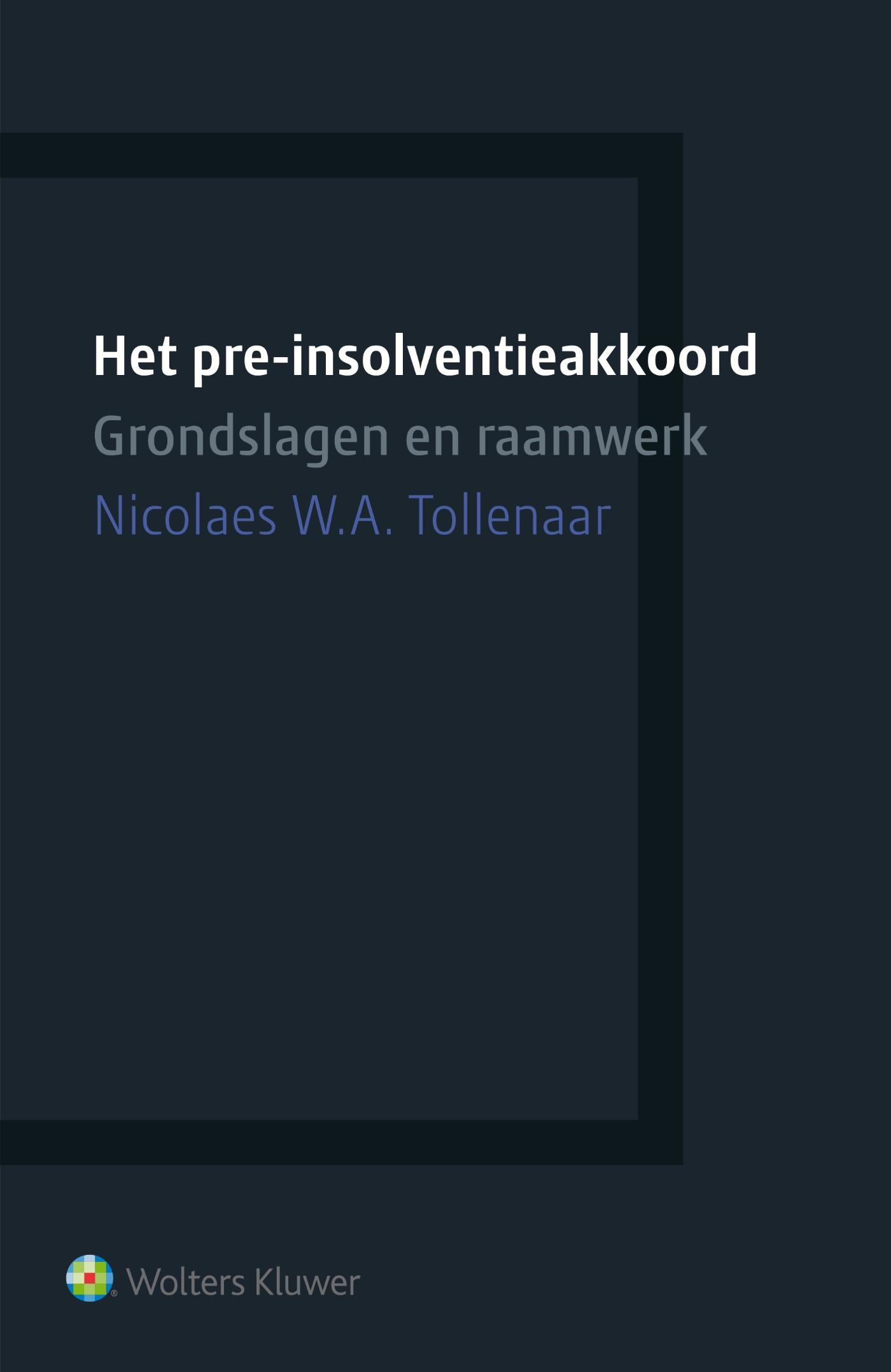 Omslag van Het pre-insolventieakkoord