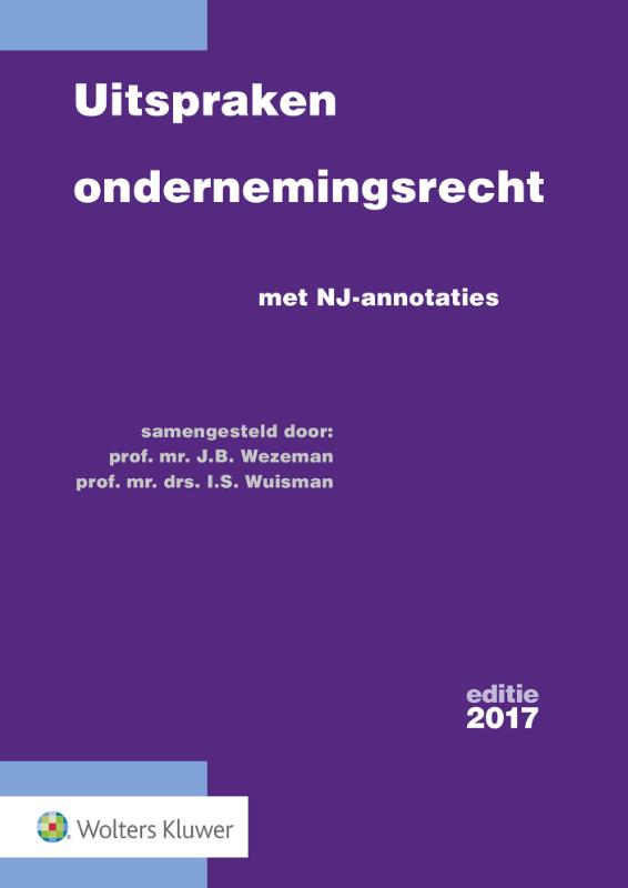 Omslag van Uitspraken ondernemingsrecht 2017
