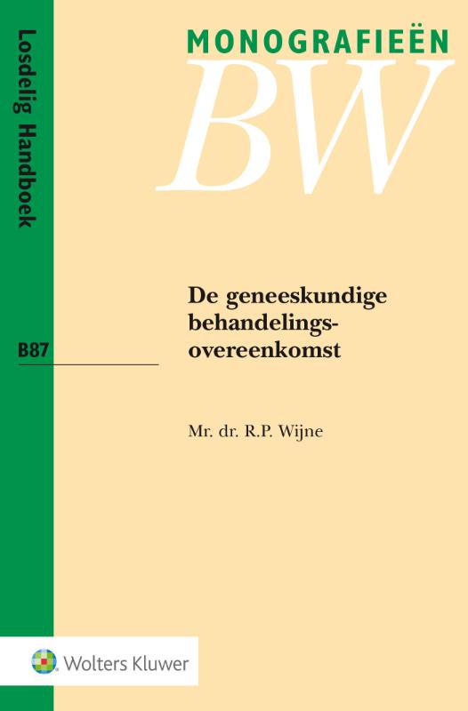 Omslag van De geneeskundige behandelingsovereenkomst