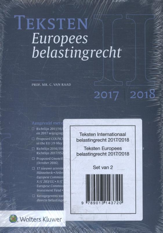 Omslag van Teksten Internationaal belastingrecht 2017/2018