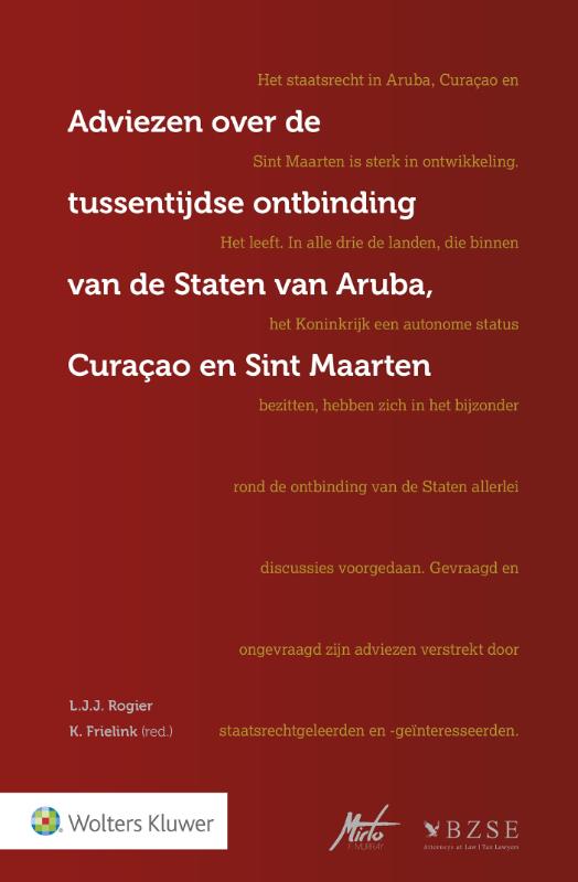 Omslag van Adviezen tussentijdse ontbinding Staten van Aruba, Curaçao en Sint Maarten