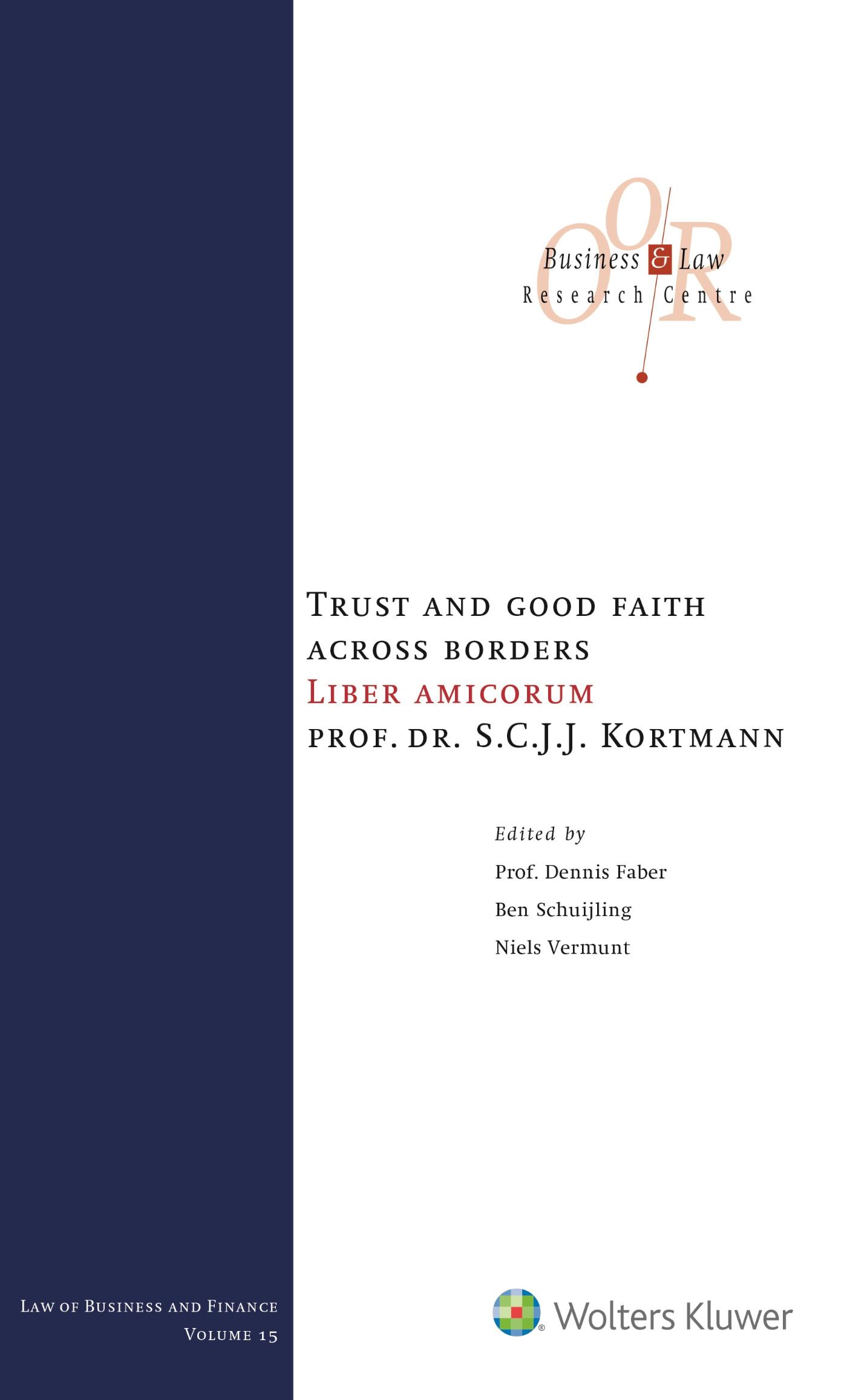Omslag van Trust and good faith across borders
