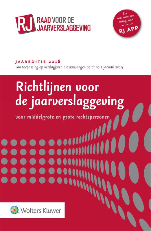 Omslag van Richtlijnen voor de jaarverslaggeving 2018