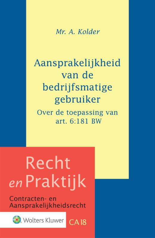 Omslag van Aansprakelijkheid van de bedrijfsmatige gebruiker