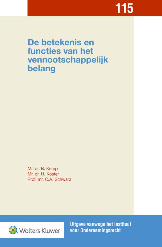 Omslag van De betekenis en functies van het vennootschappelijk belang