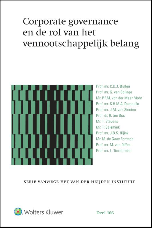 Omslag van Corporate governance en de rol van het vennootschappelijk belang