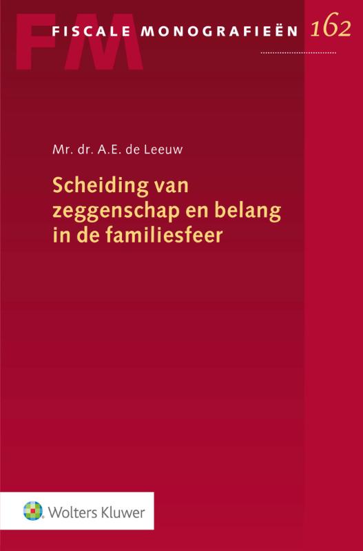 Omslag van Scheiding van zeggenschap en belang in de familiesfeer