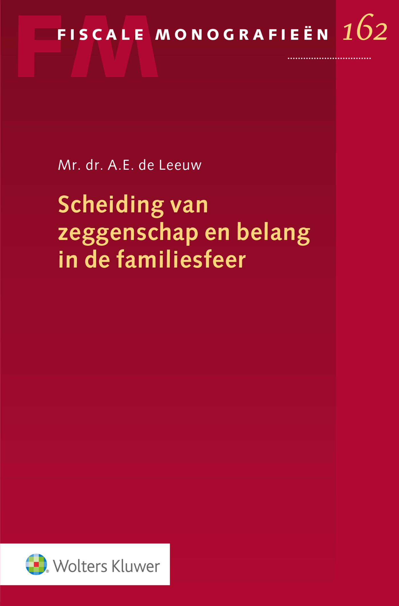 Omslag van Scheiding van zeggenschap en belang in de familiesfeer