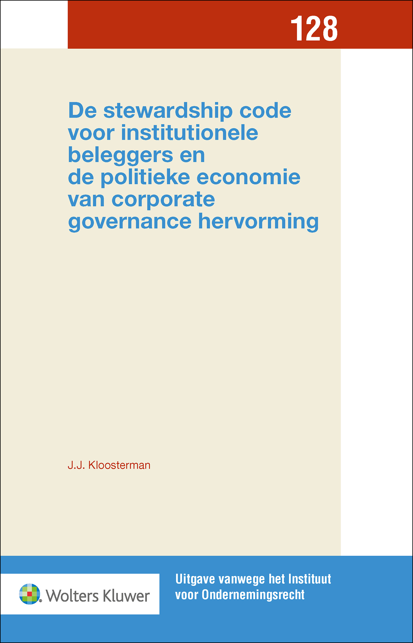 Omslag van De stewardship code voor institutionele beleggers