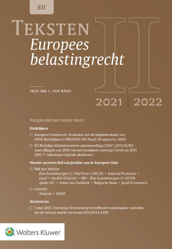 Omslag van Teksten Europees belastingrecht 2021/2022