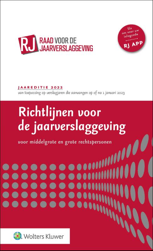 Omslag van Richtlijnen voor de jaarverslaggeving, middelgrote en grote rechtspersonen 2022