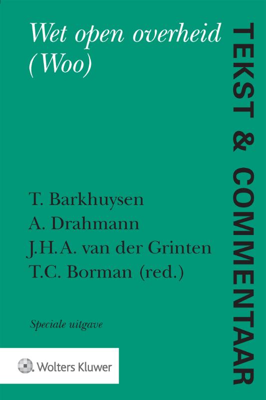 Omslag van Tekst & Commentaar Wet open overheid (Woo)