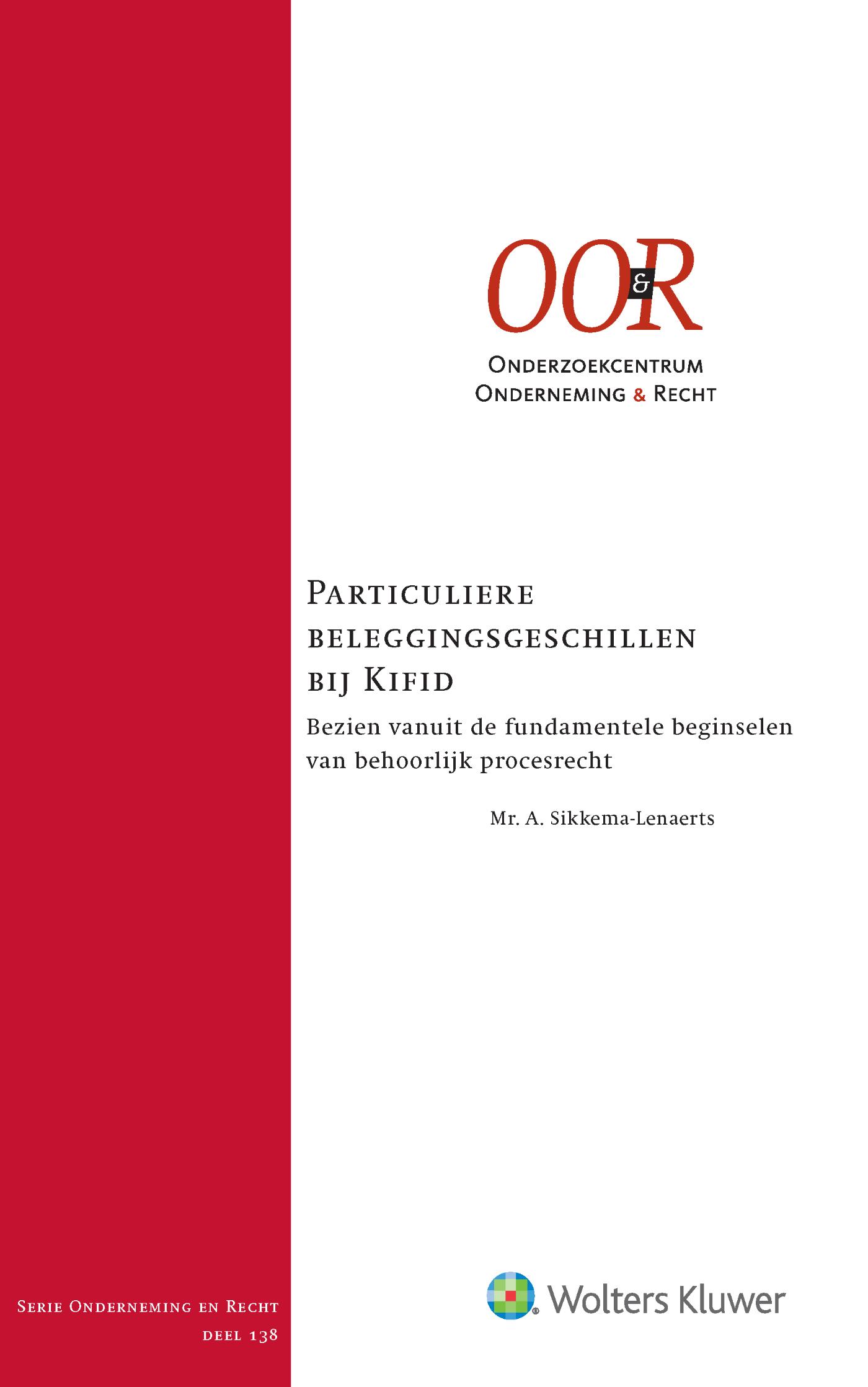Omslag van Particuliere beleggingsgeschillen bij Kifid