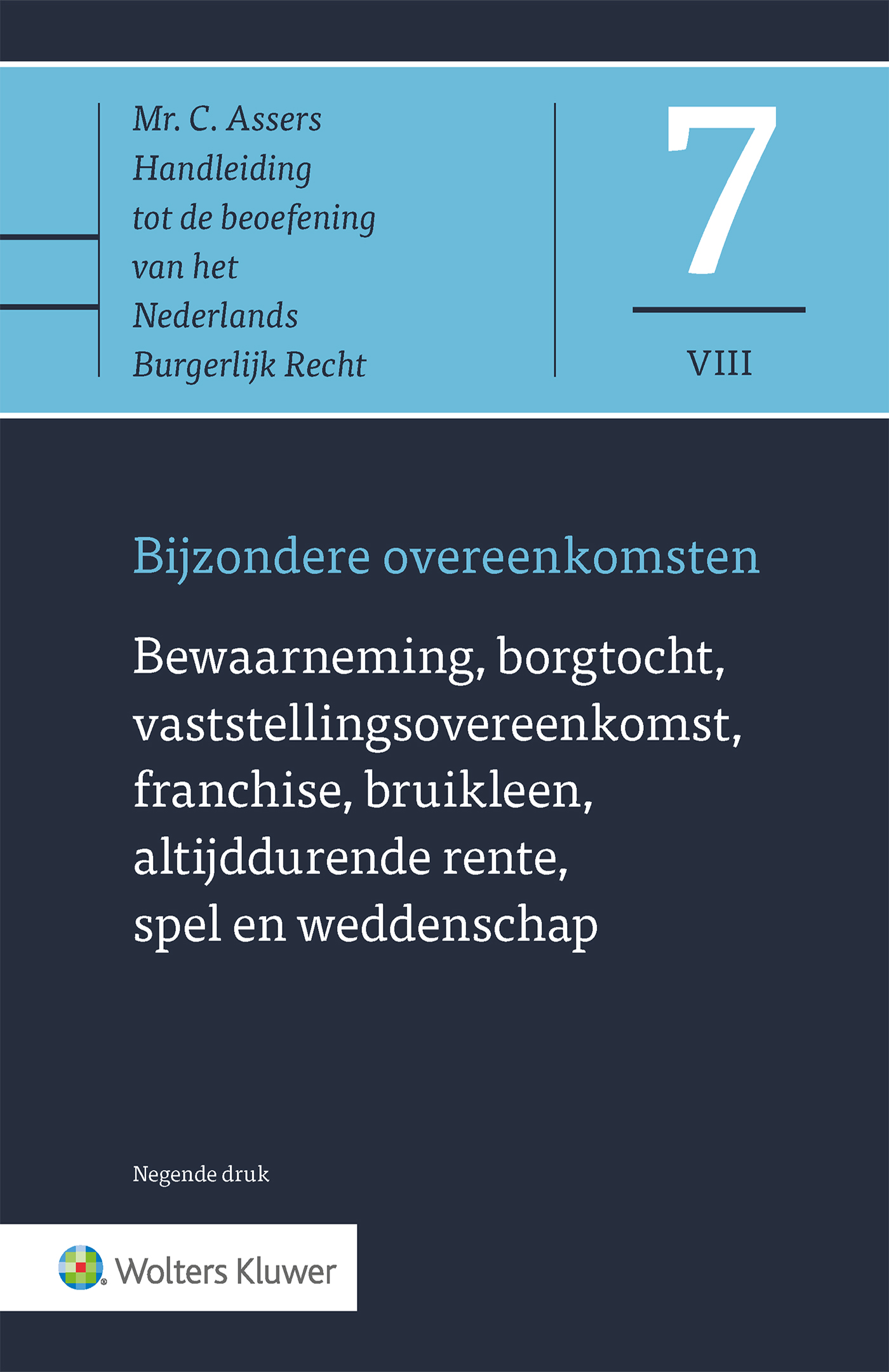 Omslag van Asser 7-VIII Bewaarneming, borgtocht, vaststellingsovereenkomst
