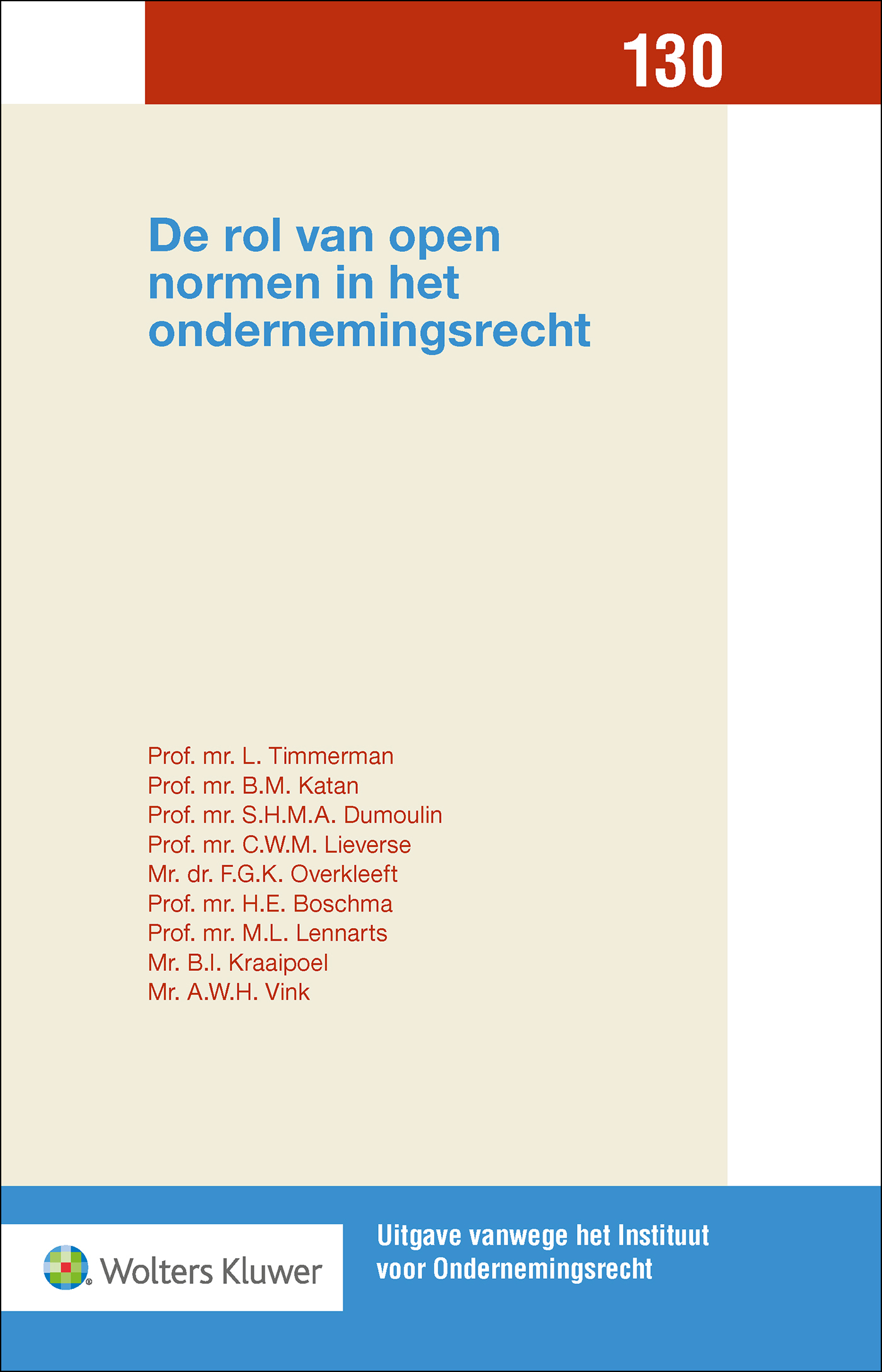 Omslag van De rol van open normen in het ondernemingsrecht