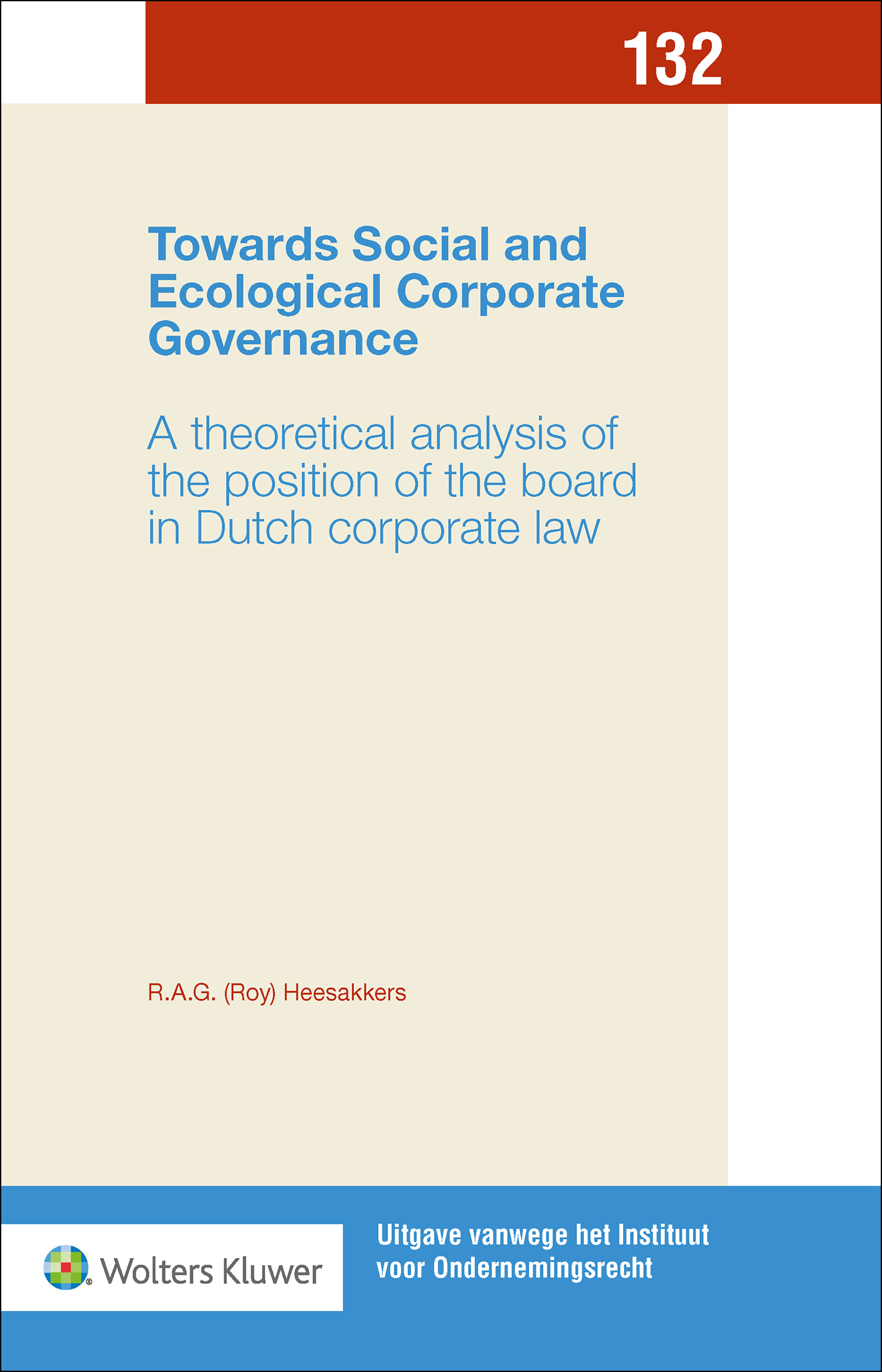 Omslag van Towards Social and Ecological Corporate Governance
