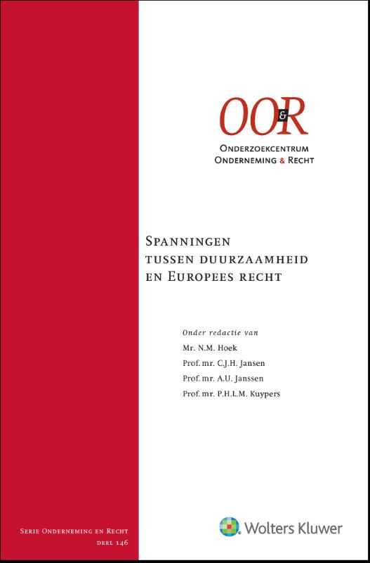 Omslag van Spanningen tussen duurzaamheid en Europees recht
