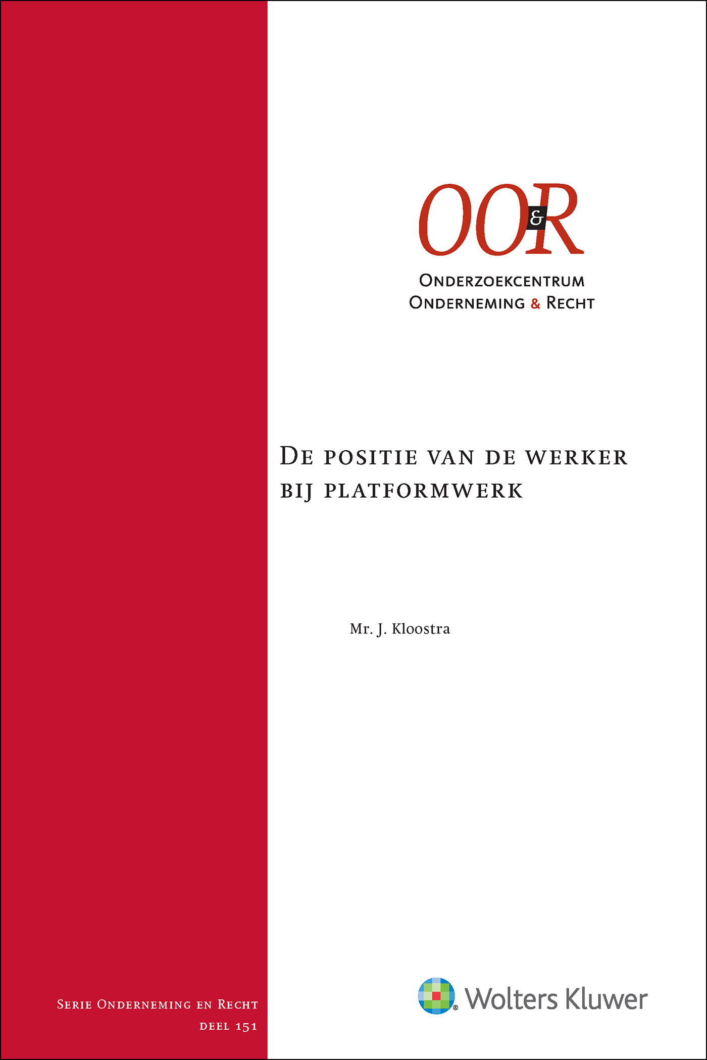 Omslag van De positie van de werker bij platformwerk