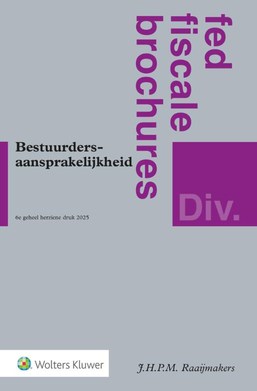 Omslag van Bestuurdersaansprakelijkheid