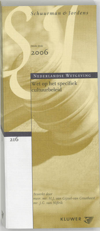 Omslag van Wet op het Specifiek Cultuurbeleid