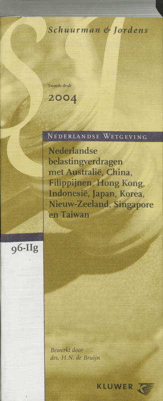Omslag van Nederlandse belastingverdragen met Australie, China, Filippijnen, Hong Kong, Indonesie, Japan, Korea, Nieuw-Zeeland, Singapore en Taiwan