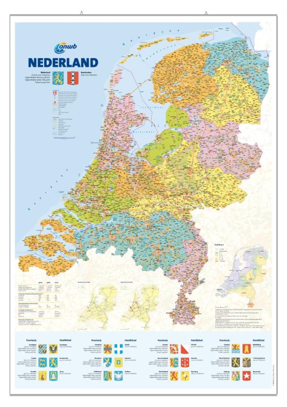 Omslag van Nederland plano wandkaart in koker
