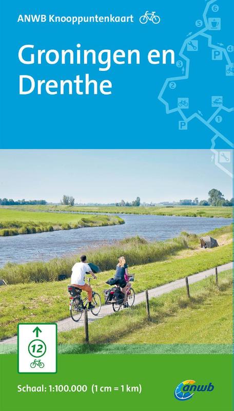 Omslag van ANWB knooppuntenkaart fiets Groningen en Drenthe
