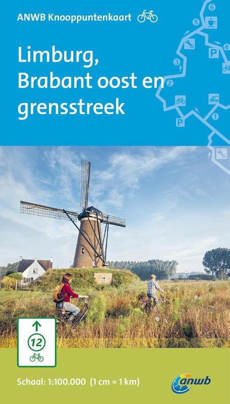 Omslag van ANWB knooppuntkaart fiets Limburg, Brabant oost en grensstreek