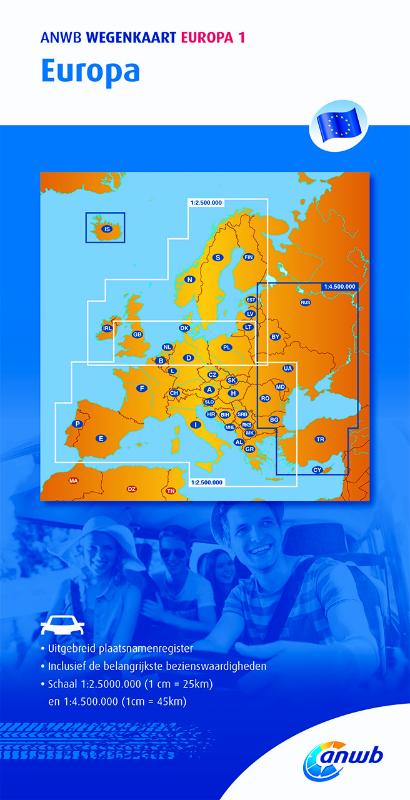 Omslag van ANWB Wegenkaart Europa 1