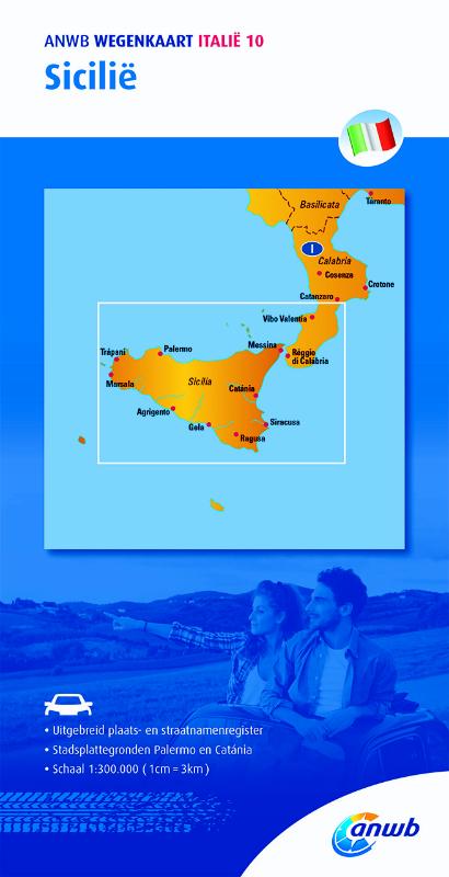 Omslag van ANWB wegenkaart Italië 10. Sicilië
