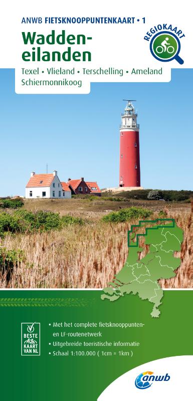 Omslag van Fietsknooppuntenkaart Waddeneilanden 1:100.000
