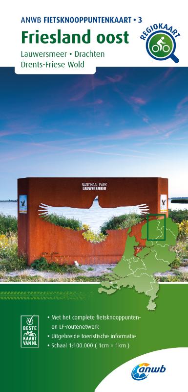 Omslag van Fietsknooppuntenkaart Friesland oost 1:100.000
