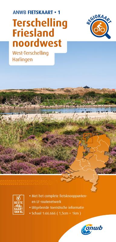 Omslag van Fietskaart Terschelling, Friesland noordwest 1:66.666