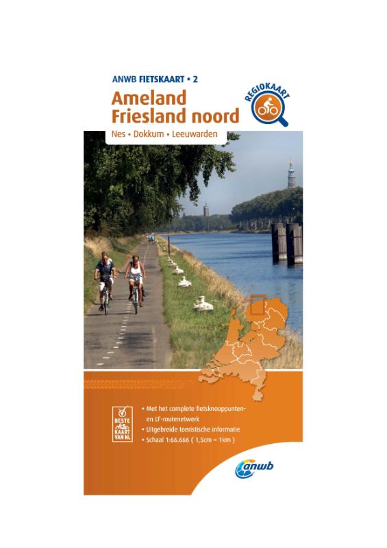 Omslag van Fietskaart Ameland, Friesland noord 1:66.666
