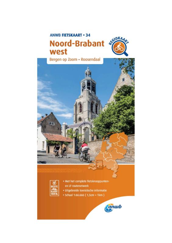 Omslag van Fietskaart Noord-Brabant west 1:66.666