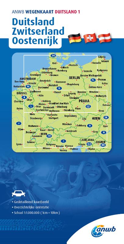 Omslag van ANWB*Wegenkaart Duitsland 1. Duitsland/Zwitserland/Oostenrijk