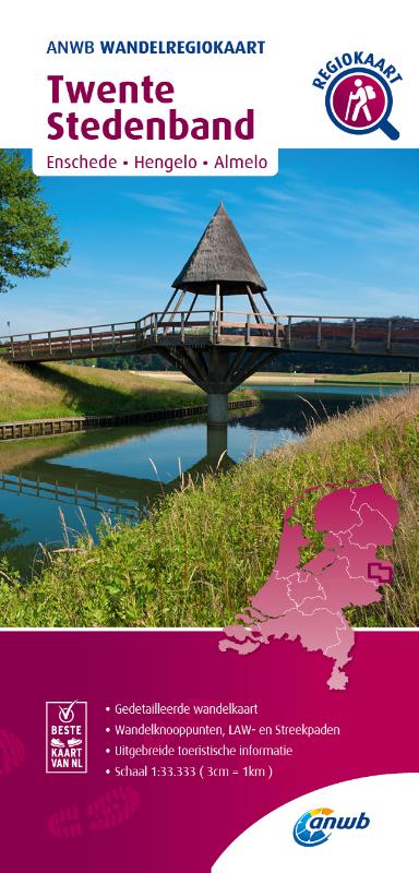 Omslag van Wandelregiokaart Twente Stedenband / Enschede, Hengelo, Almelo