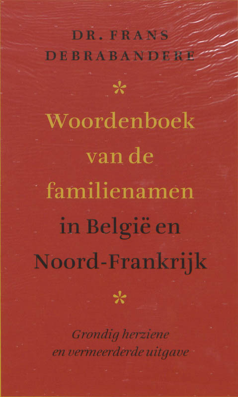Omslag van Woordenboek van de familienamen in Belgie en Noord-Frankrijk