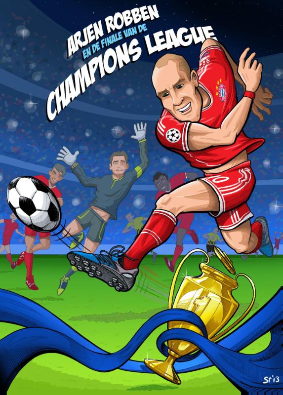 Omslag van Arjen Robben en de finale van de Champions League pakket 3 ex.
