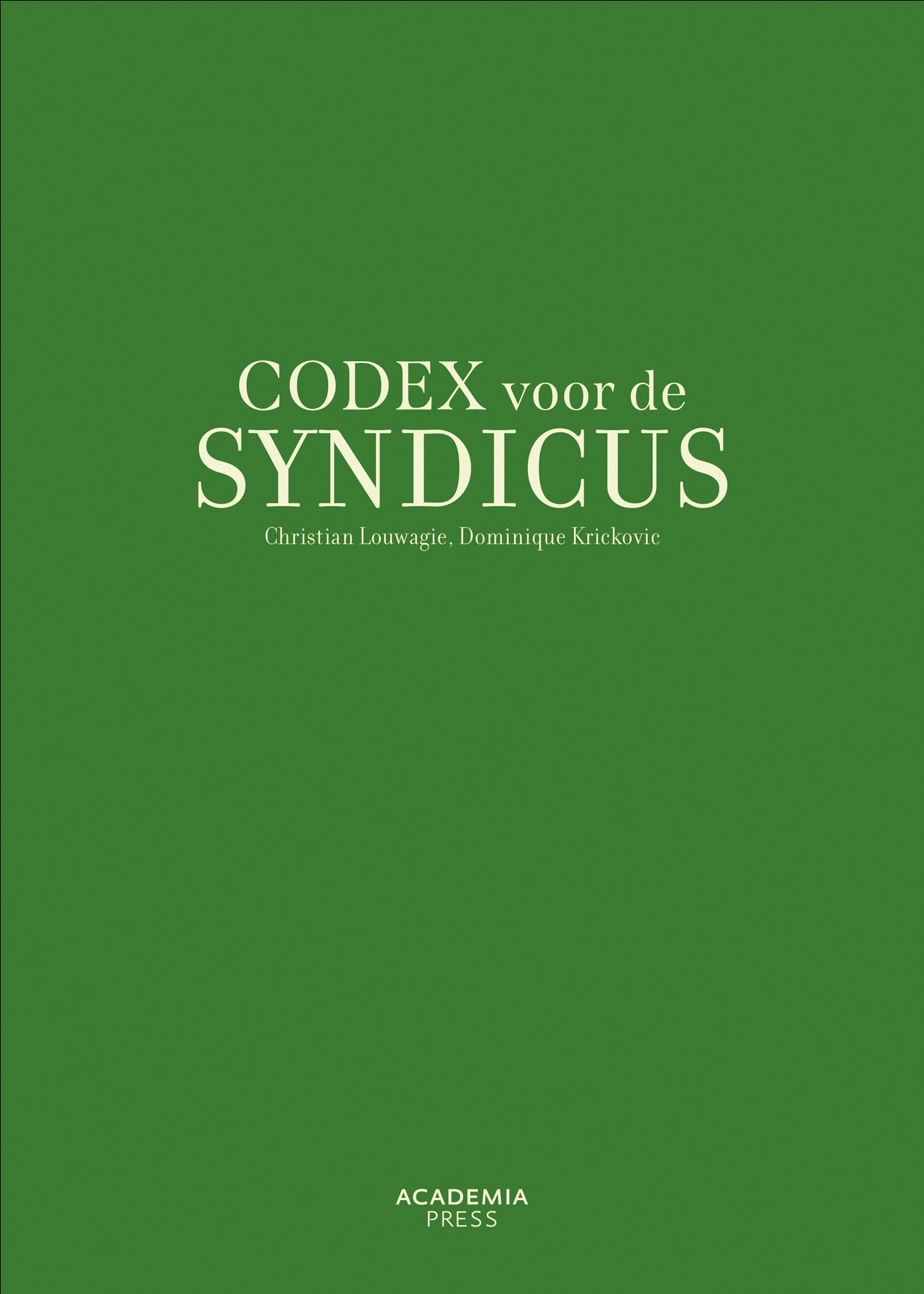 Omslag van Codex voor de syndicus