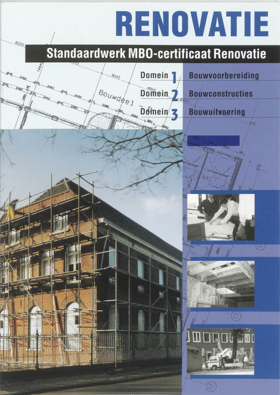 Omslag van Domein 1 Bouwvoorbereiding . Domein 2 Bouwconstructies . Domein 3 Bouwuitvoering